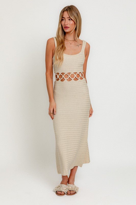 Square Neck Sleeveless Crochet Midi Dress - Chaelisa's New Jammies