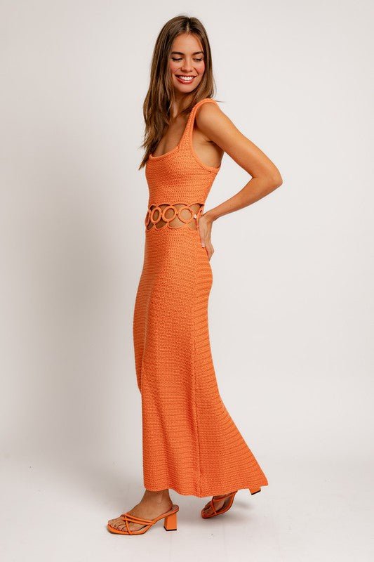 Square Neck Sleeveless Crochet Midi Dress - Chaelisa's New Jammies