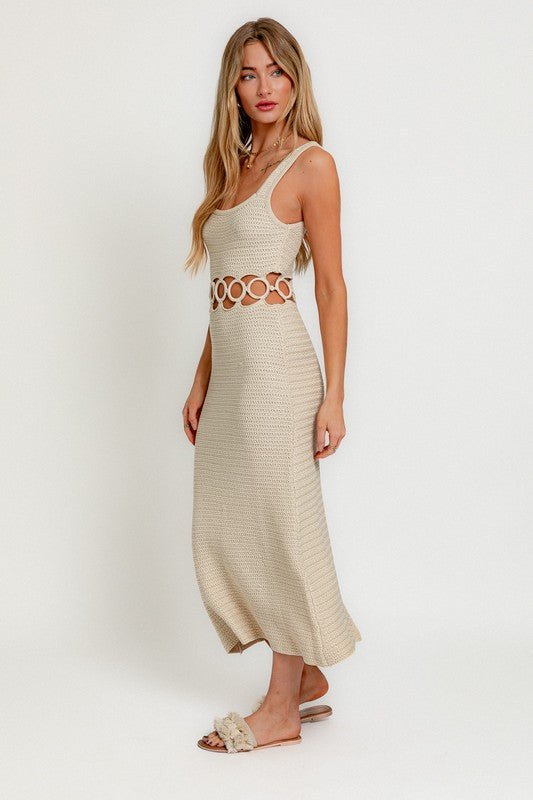 Square Neck Sleeveless Crochet Midi Dress - Chaelisa's New Jammies