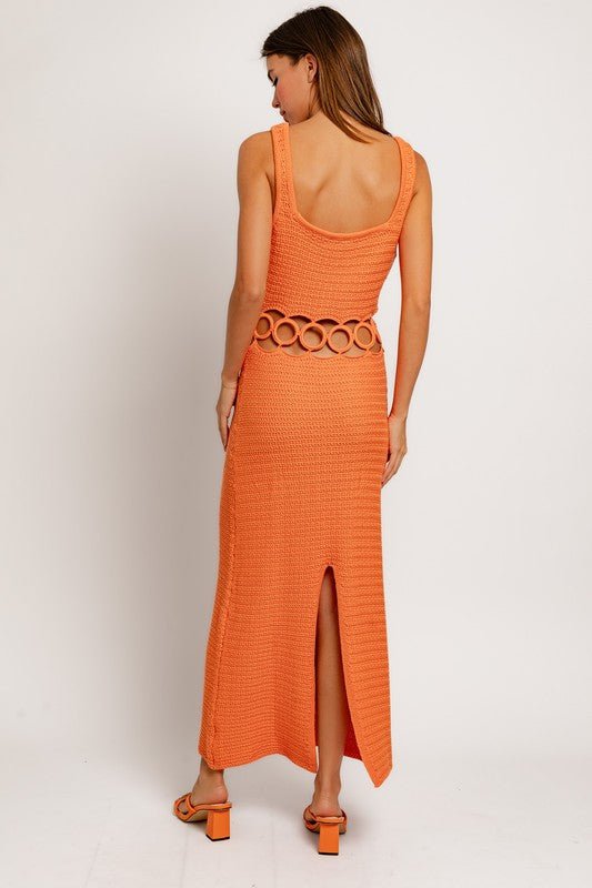 Square Neck Sleeveless Crochet Midi Dress - Chaelisa's New Jammies