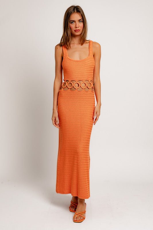 Square Neck Sleeveless Crochet Midi Dress - Chaelisa's New Jammies