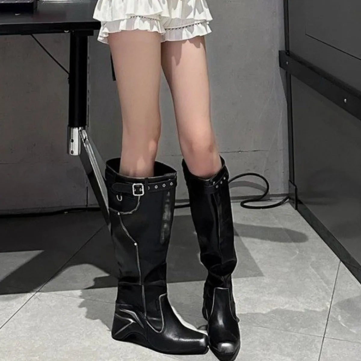 Square Toe Block Heels Boots - Chaelisa's New Jammies