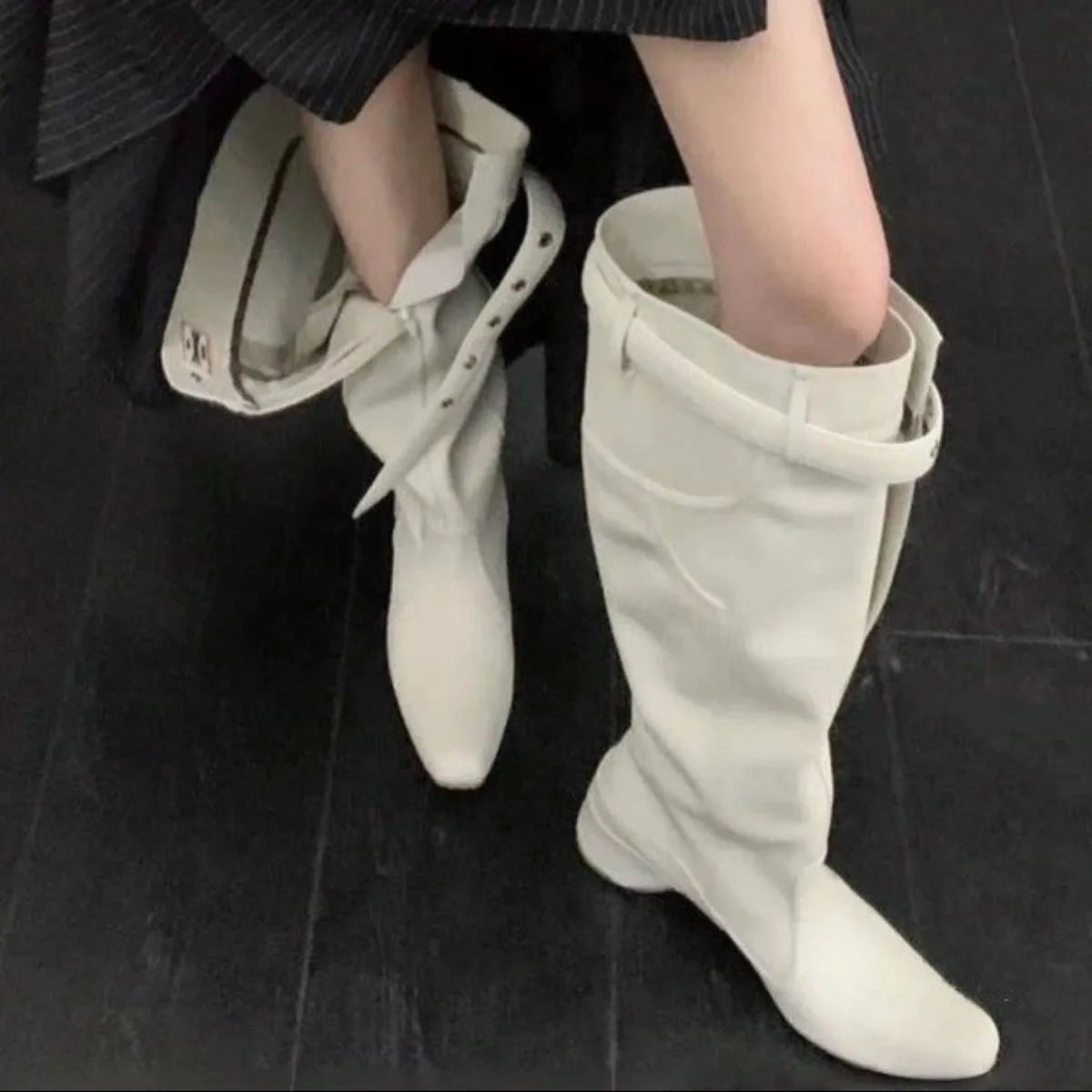 Square Toe Block Heels Boots - Chaelisa's New Jammies