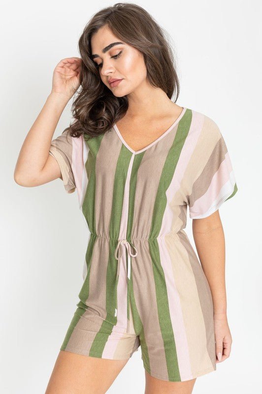Summer Stripe Surplice Romper - Chaelisa's New Jammies