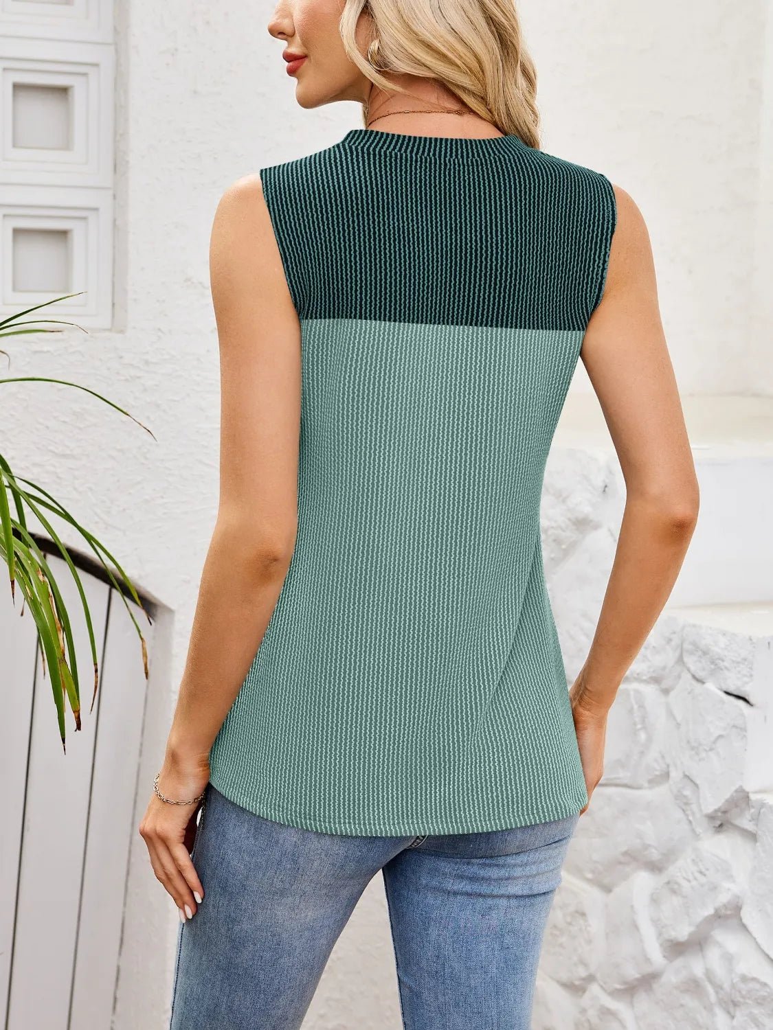Textured Round Neck Tank - Chaelisa's New Jammies