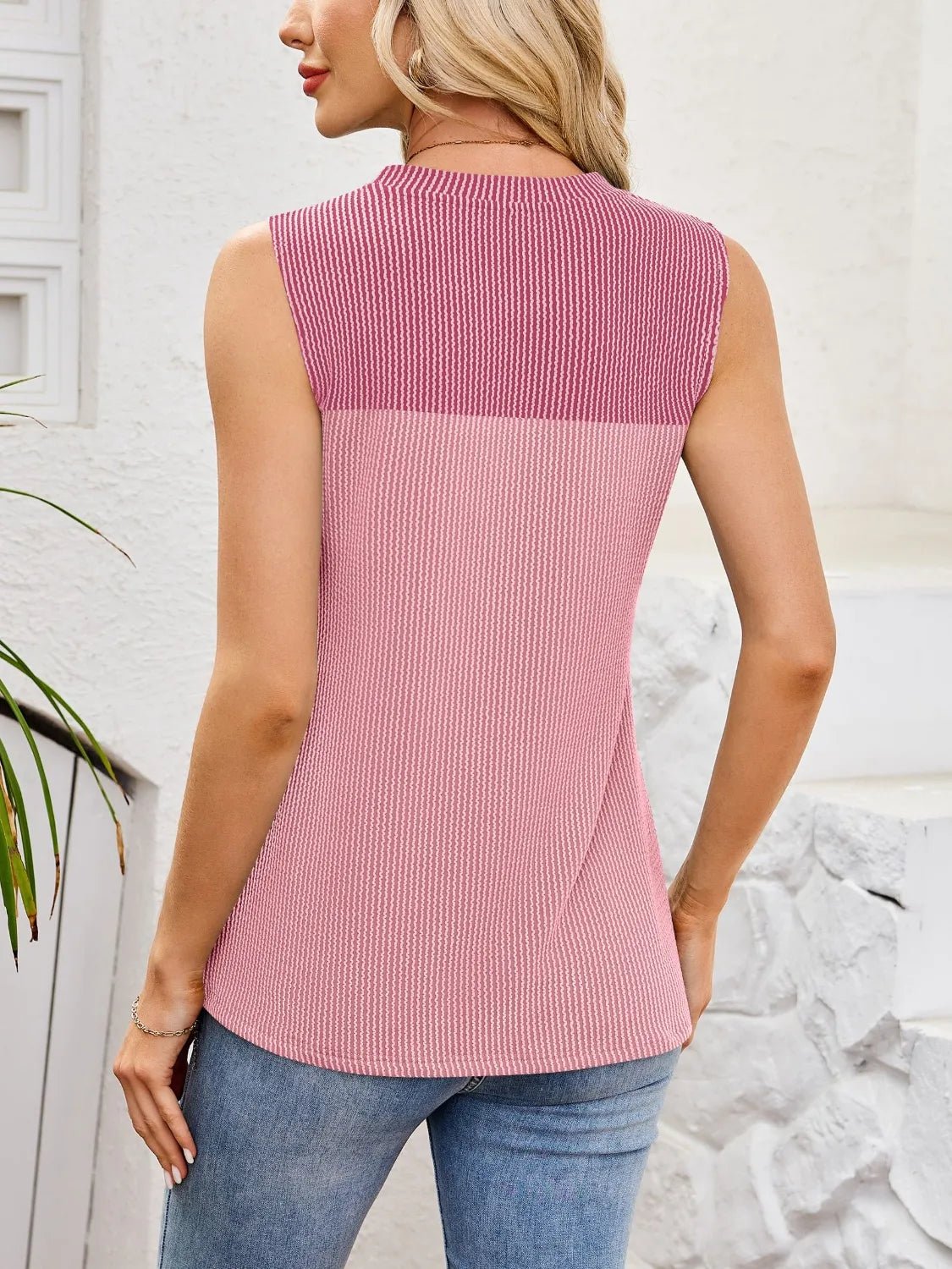 Textured Round Neck Tank - Chaelisa's New Jammies