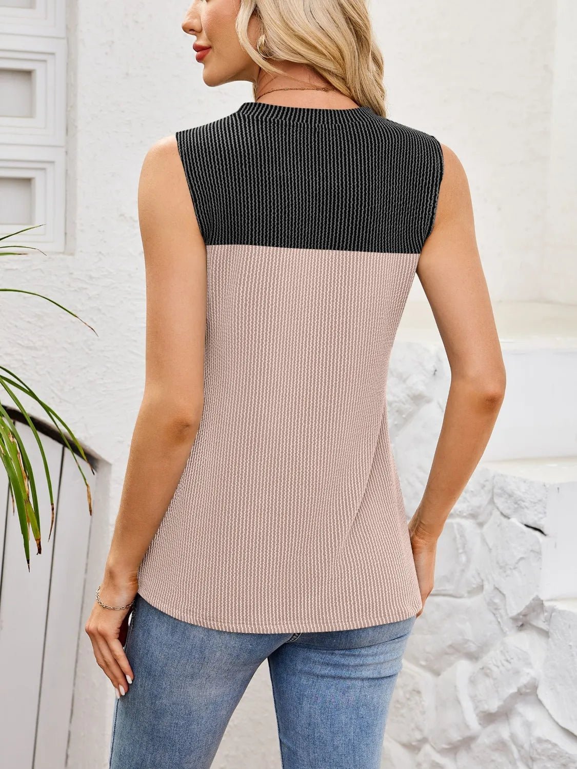Textured Round Neck Tank - Chaelisa's New Jammies