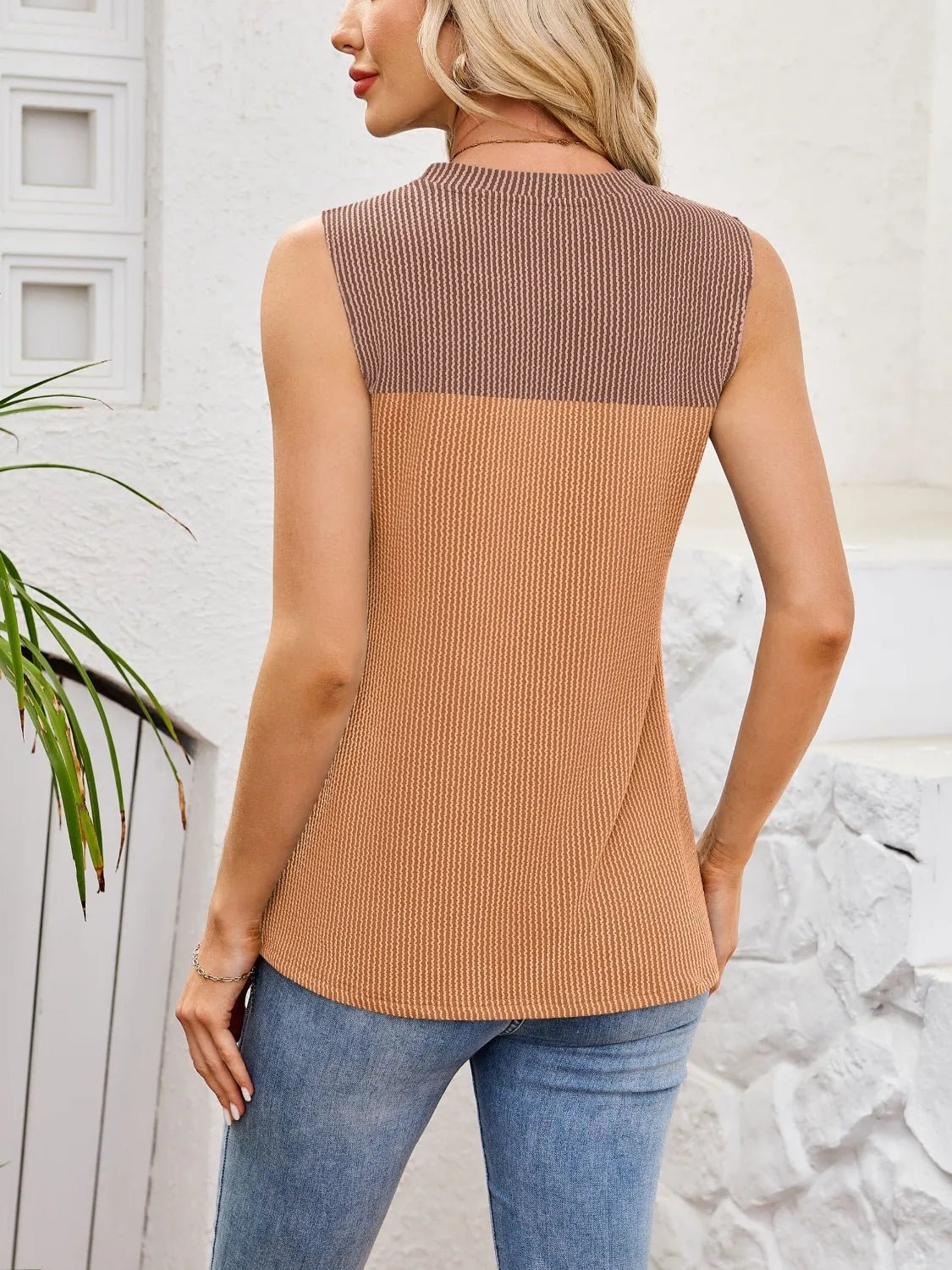 Textured Round Neck Tank - Chaelisa's New Jammies
