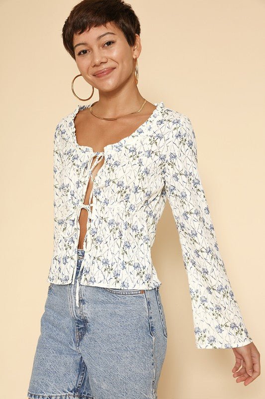Tie front floral top - Chaelisa's New Jammies