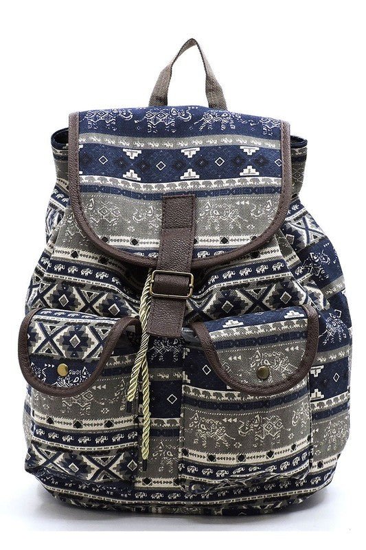 Tribal Printed Canvas Backpack - Chaelisa's New Jammies