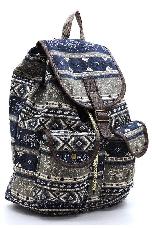 Tribal Printed Canvas Backpack - Chaelisa's New Jammies