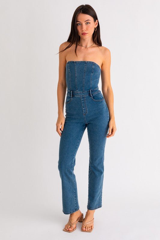 Tube Denim Jumpsuit - Chaelisa's New Jammies
