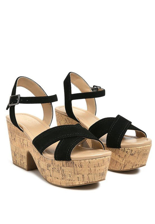 ULLA HIGH HEELED BLOCK SANDAL IN BLACK - Chaelisa's New Jammies