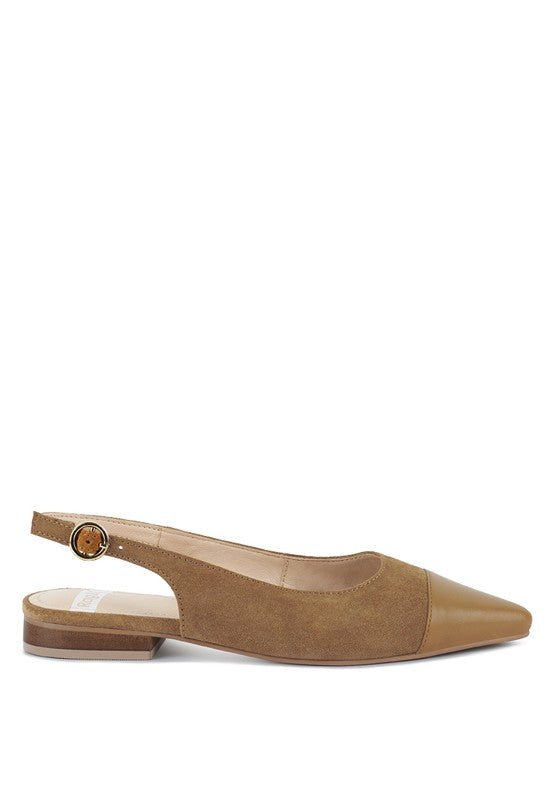Uwaha Genuine Leather & Real Suede Slingback Flats - Chaelisa's New Jammies