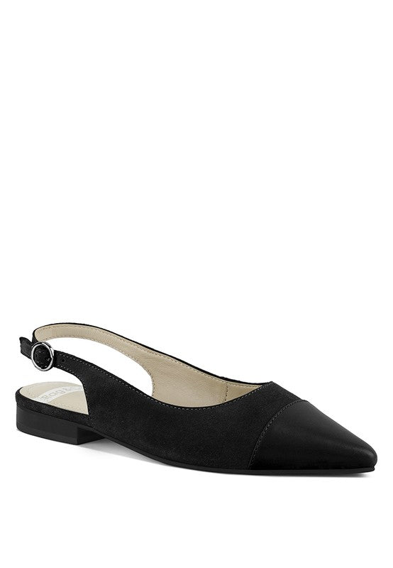 Uwaha Genuine Leather & Real Suede Slingback Flats - Chaelisa's New Jammies
