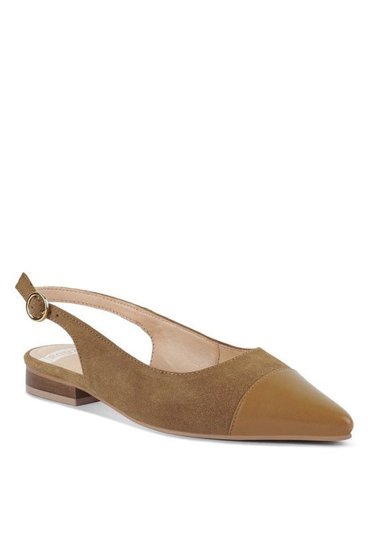 Uwaha Genuine Leather & Real Suede Slingback Flats - Chaelisa's New Jammies