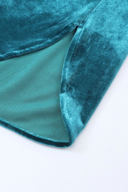 Velvet Button Frilled Neck Blouse Top - Chaelisa's New Jammies