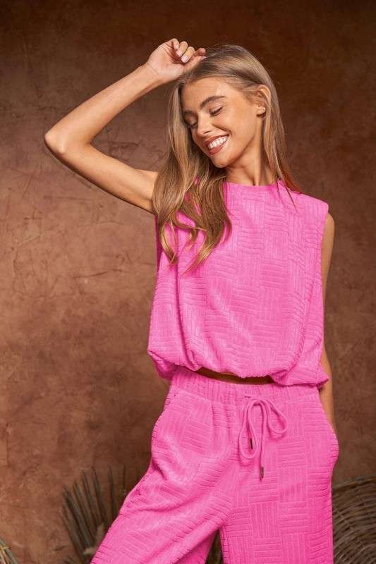 Velvet Sleeveless Round Neck Top and Pants Set - Chaelisa's New Jammies
