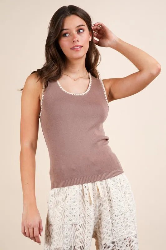 VERY J Blanket Style Sleeveless Knit Tank - Chaelisa's New Jammies