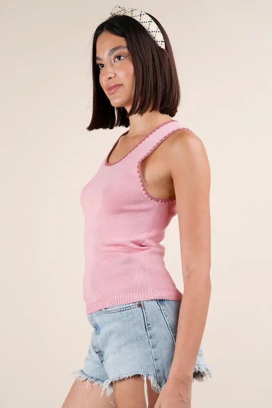 VERY J Blanket Style Sleeveless Knit Tank - Chaelisa's New Jammies