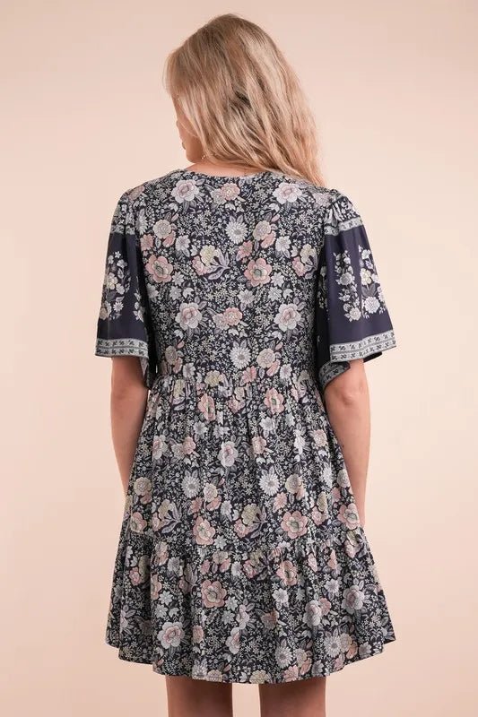VERY J Shirring Detail Printed Woven Mini Dress - Chaelisa's New Jammies
