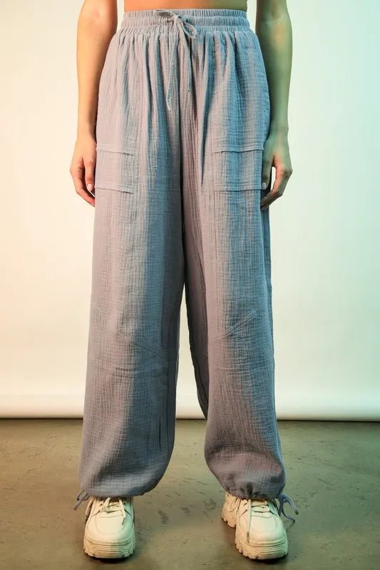 VERY J Wide Leg Gauze Solid Pants - Chaelisa's New Jammies