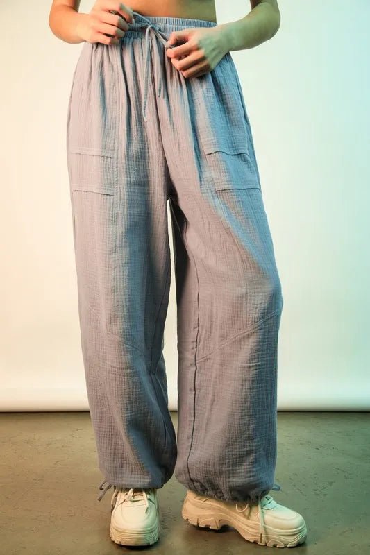VERY J Wide Leg Gauze Solid Pants - Chaelisa's New Jammies