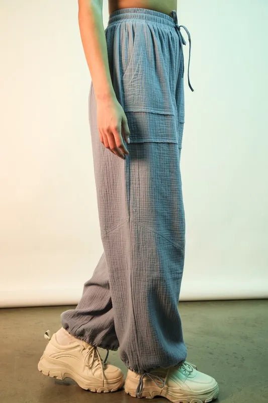 VERY J Wide Leg Gauze Solid Pants - Chaelisa's New Jammies