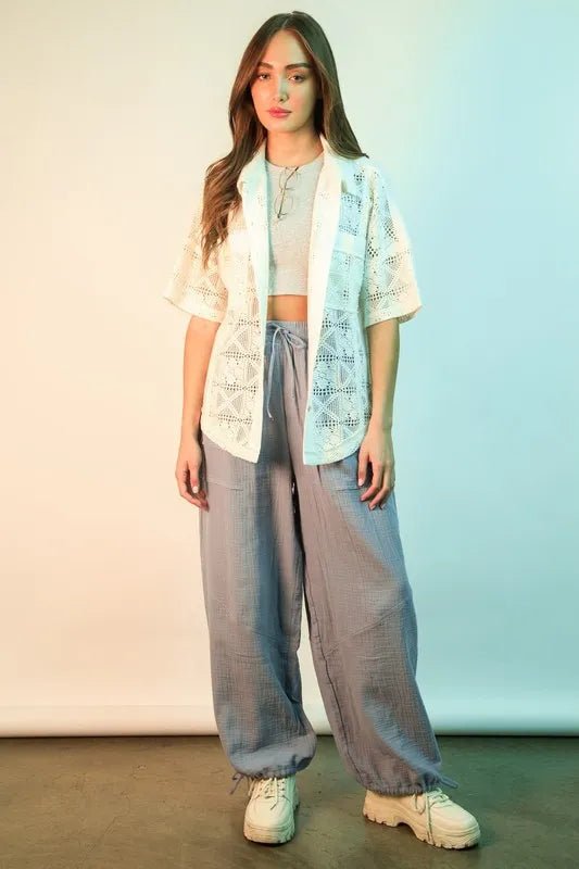 VERY J Wide Leg Gauze Solid Pants - Chaelisa's New Jammies