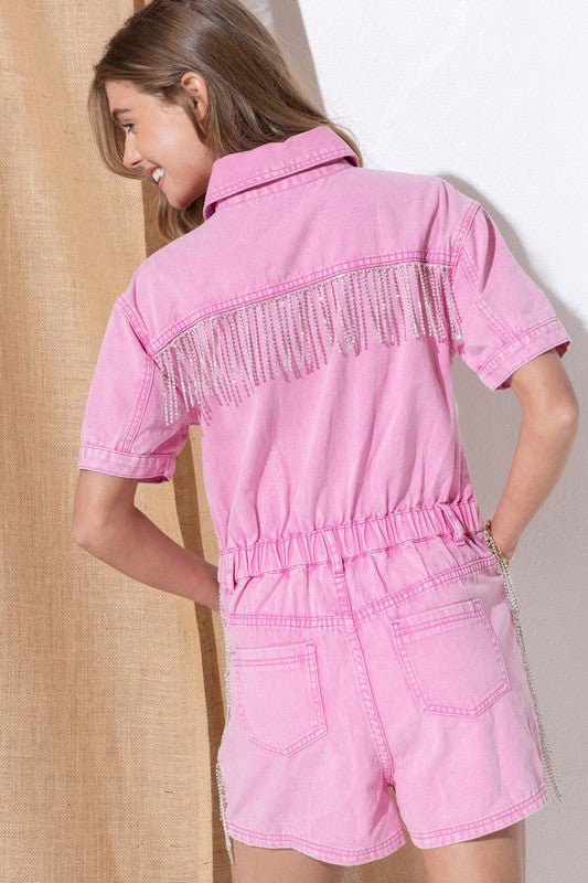 Washed Denim Overall Romper - Chaelisa's New Jammies