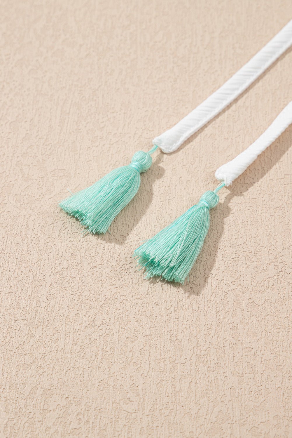 White Colorful Fringed Detail Tassel Tie Neck Short Sleeve Blouse - Chaelisa's New Jammies