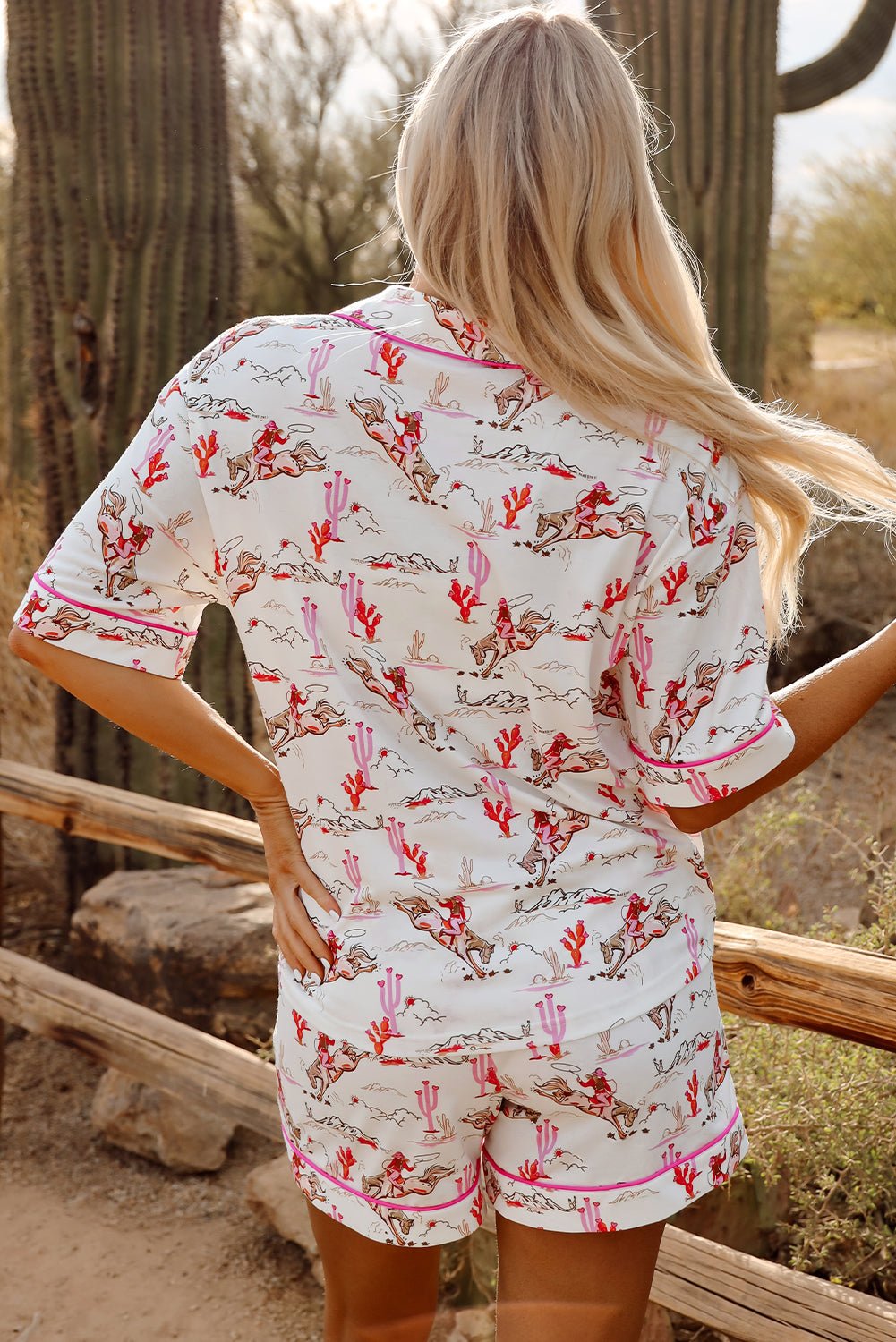 White Cowgirl Country Print Pajamas Set - Chaelisa's New Jammies