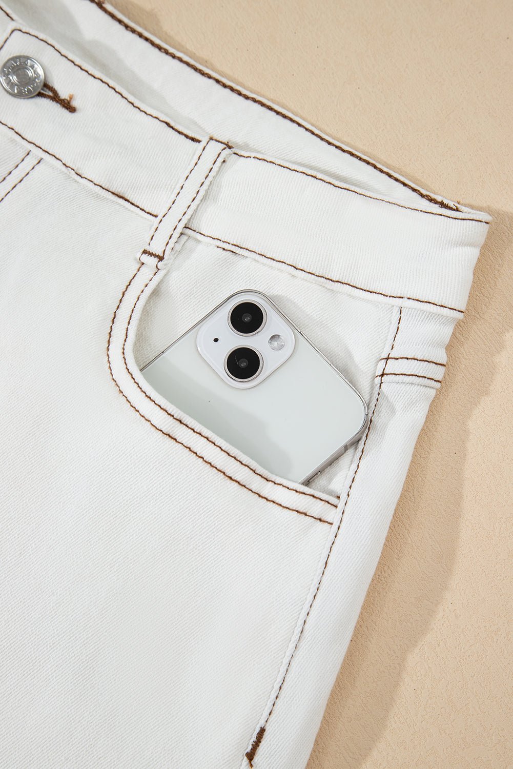 White Raw Hem High Waist Denim Shorts - Chaelisa's New Jammies