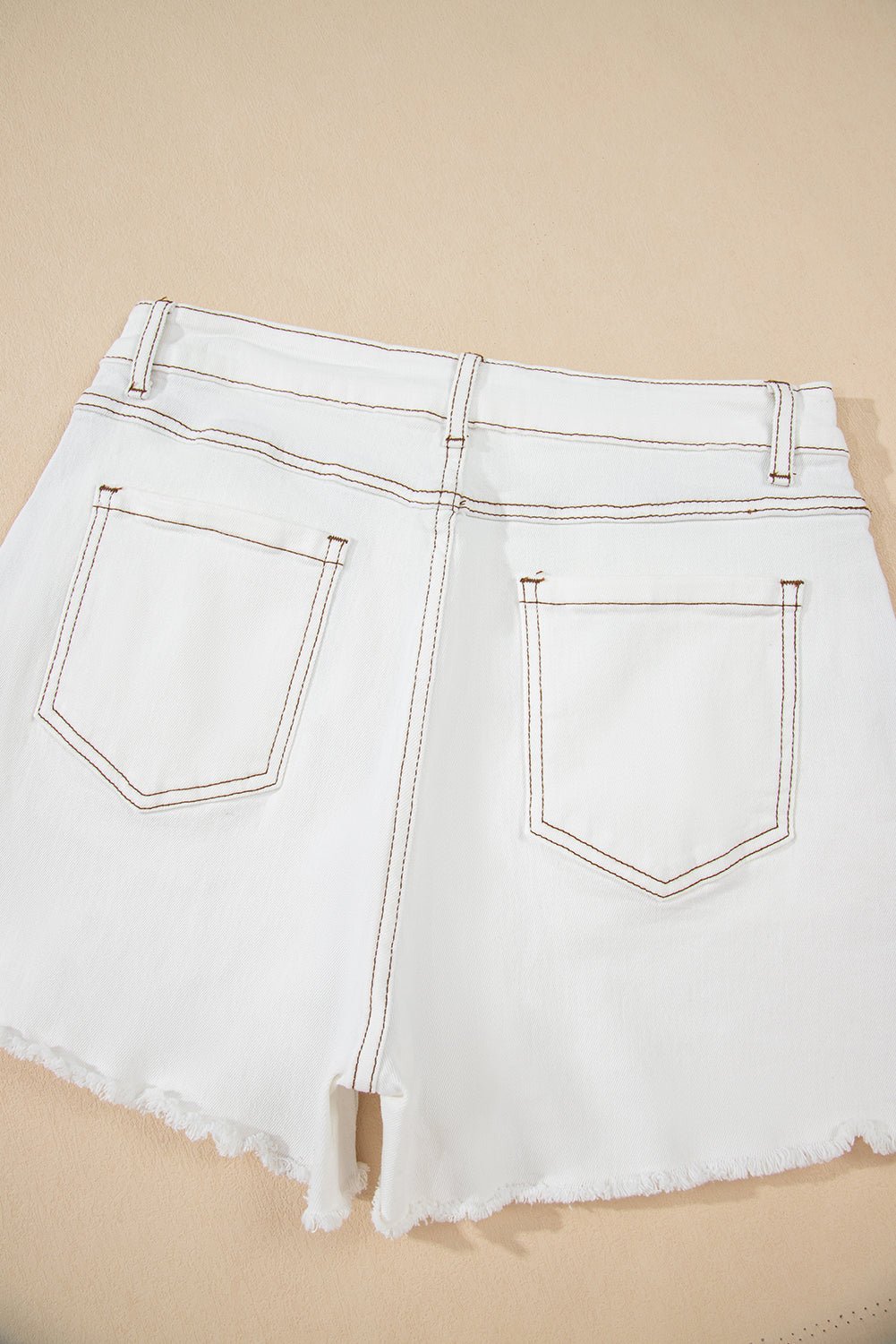 White Raw Hem High Waist Denim Shorts - Chaelisa's New Jammies