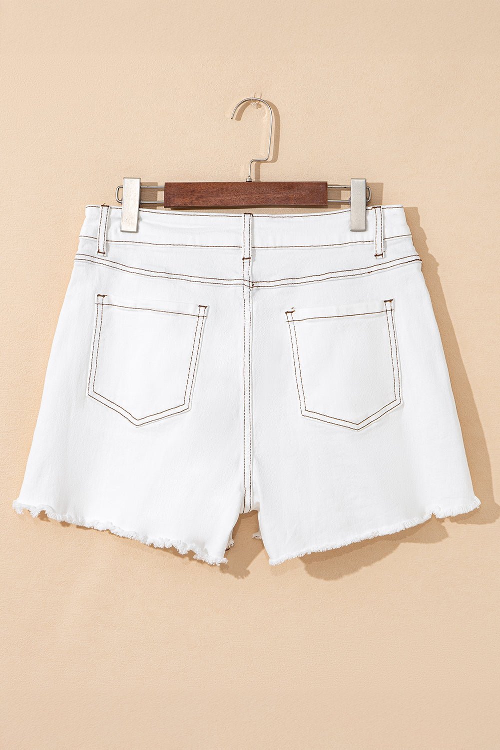 White Raw Hem High Waist Denim Shorts - Chaelisa's New Jammies