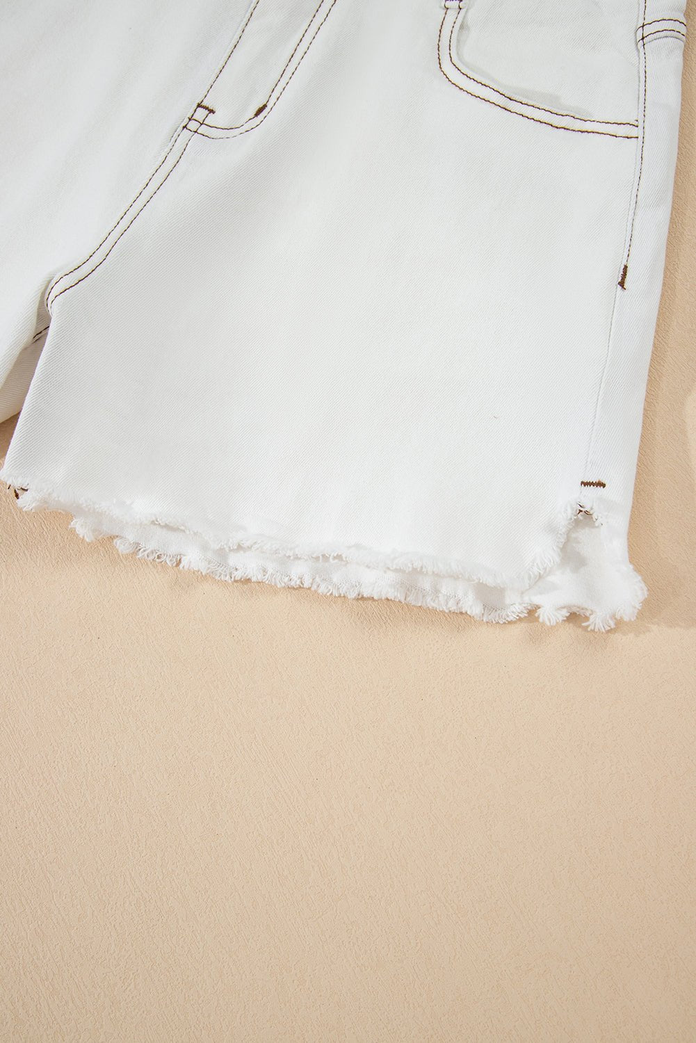 White Raw Hem High Waist Denim Shorts - Chaelisa's New Jammies
