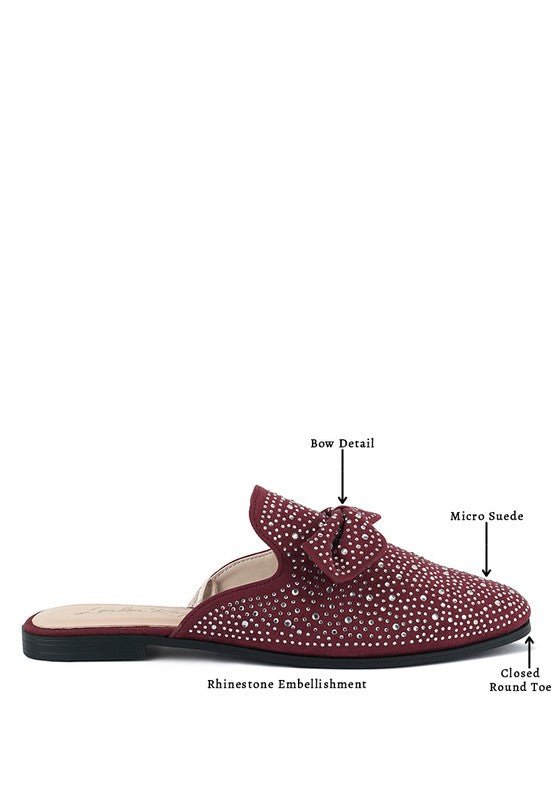 Whoopie Embellished Casual Bow Mules - Chaelisa's New Jammies