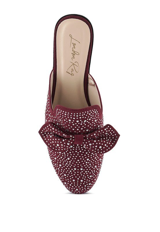Whoopie Embellished Casual Bow Mules - Chaelisa's New Jammies