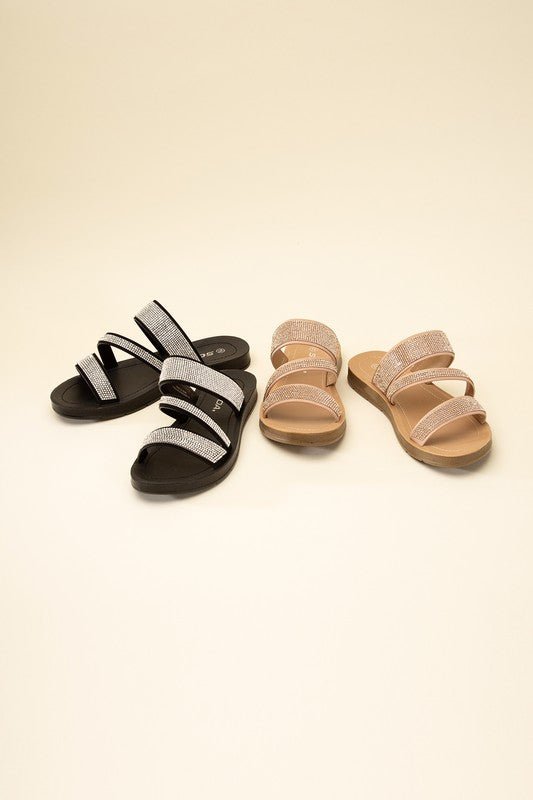 ZEAL - S Rhinestone Strap Sandals - Chaelisa's New Jammies