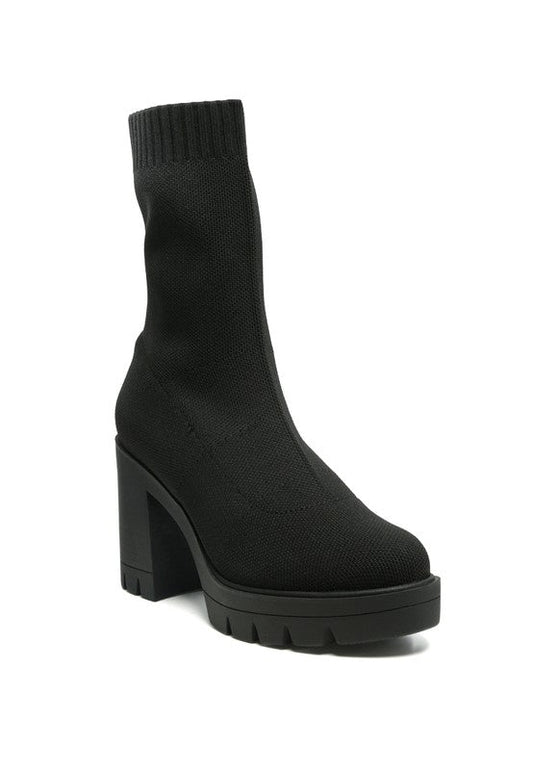 Zinnia Knitted Block Heeled Boots - Chaelisa's New Jammies