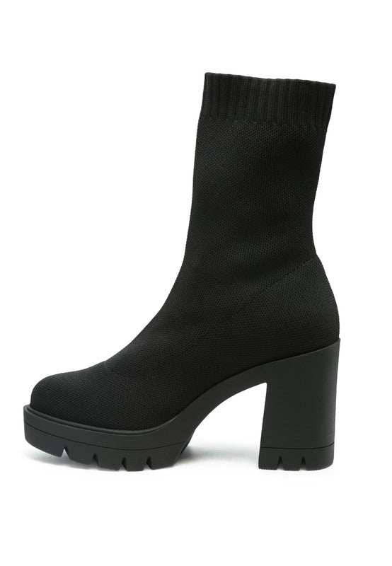 Zinnia Knitted Block Heeled Boots - Chaelisa's New Jammies