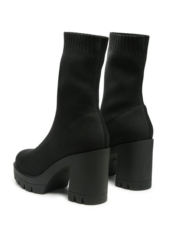 Zinnia Knitted Block Heeled Boots - Chaelisa's New Jammies